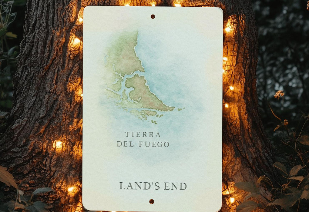 a sign that is hanging on a tree