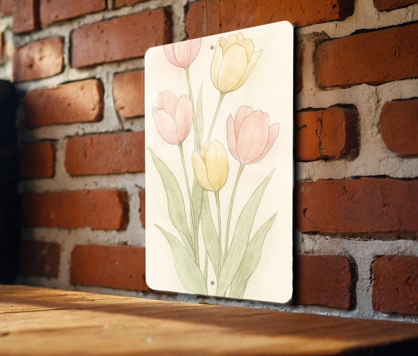 a picture of some flowers on a brick wall