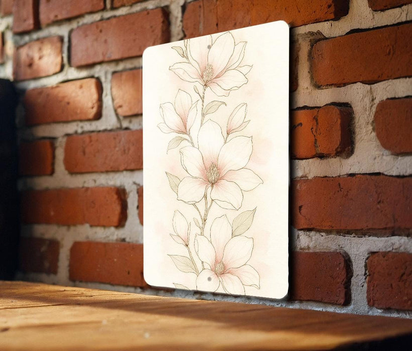 a picture of a white flower on a brick wall