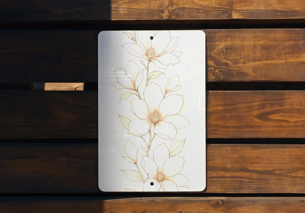 a picture of a flower on a white plate