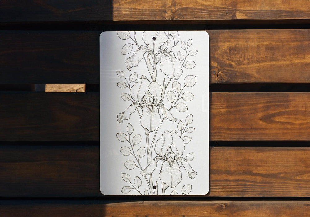 a drawing of flowers on a white plate