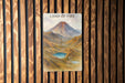 a painting of a mountain with a lake in the foreground