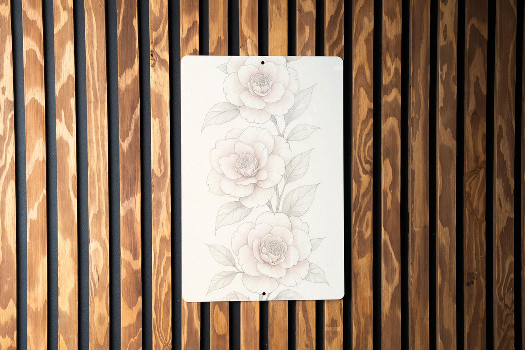 a picture of some flowers on a wooden wall