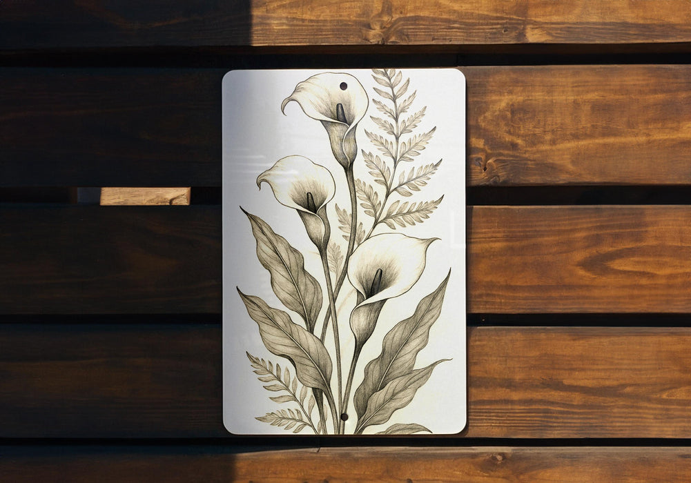 a picture of a white flower on a wooden bench