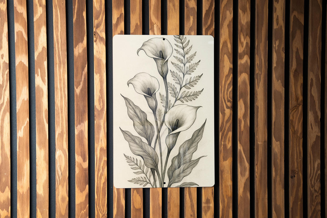 a picture of a flower on a wooden wall
