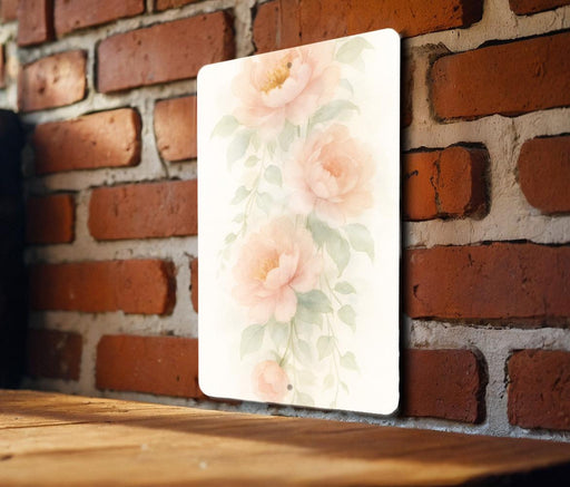 a picture of some flowers on a brick wall