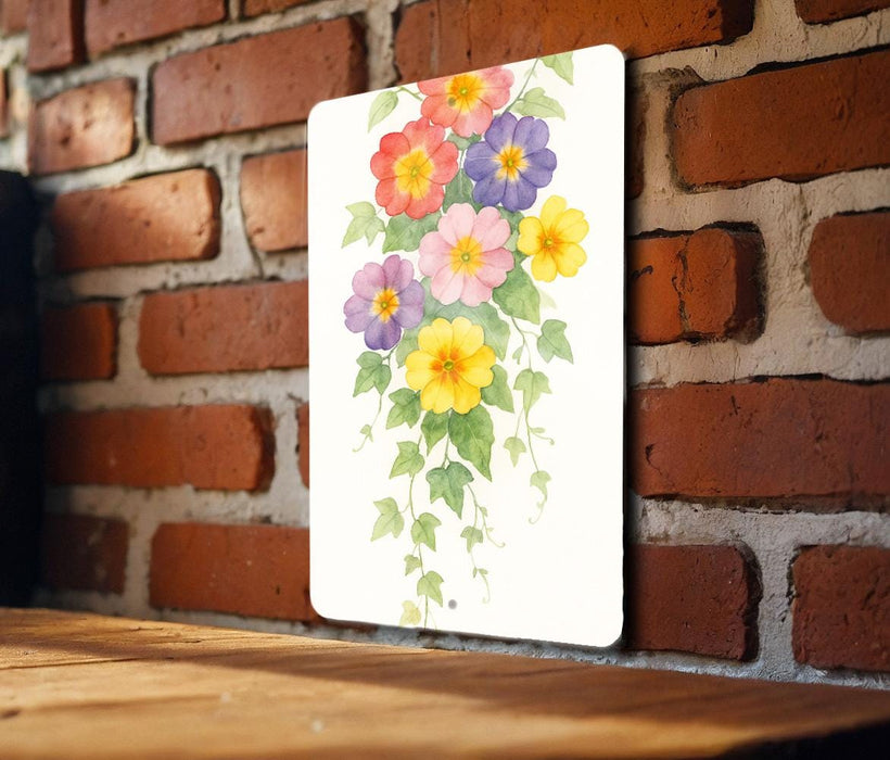 a picture of a bunch of flowers on a wall