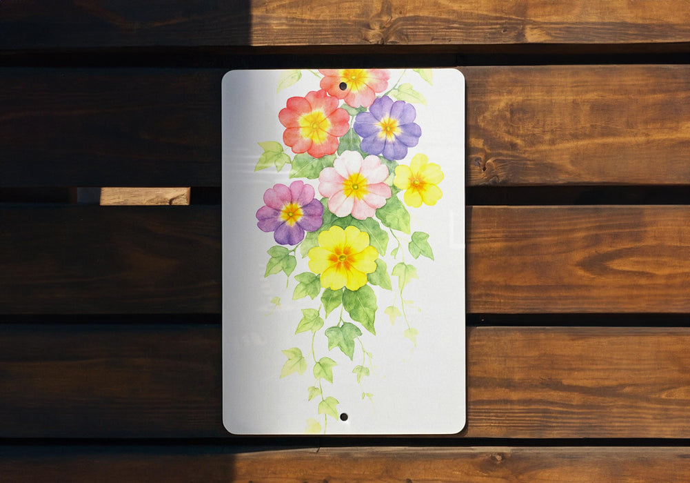 a picture of a bunch of flowers painted on a piece of wood