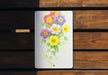 a picture of a bunch of flowers painted on a piece of wood