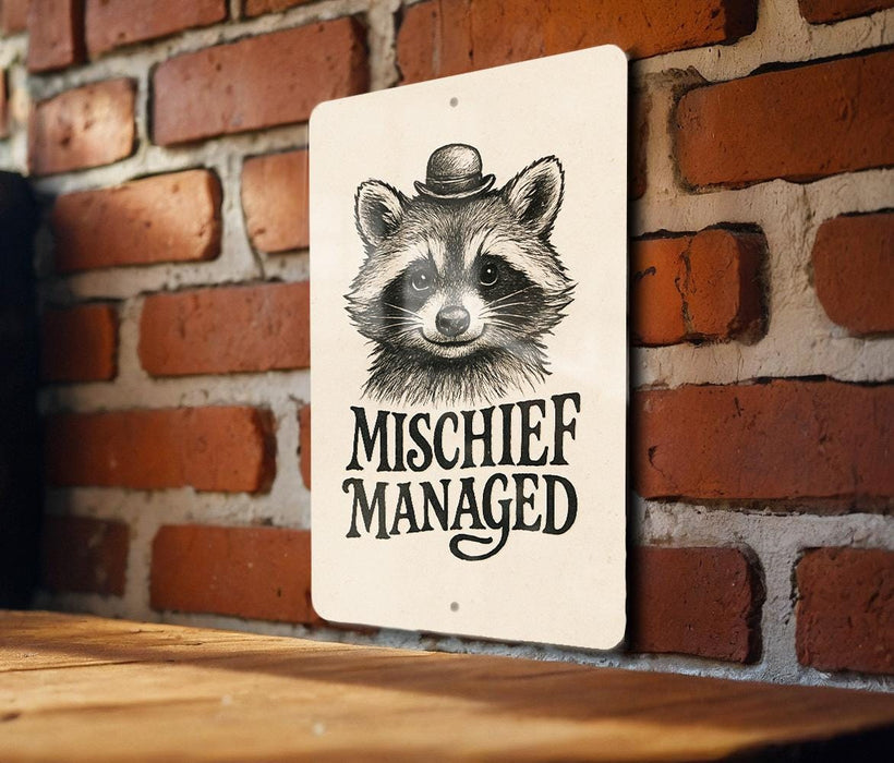 a picture of a raccoon on a brick wall