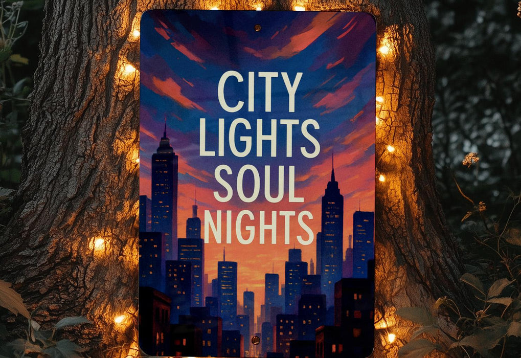 a sign that reads city lights, soul nights