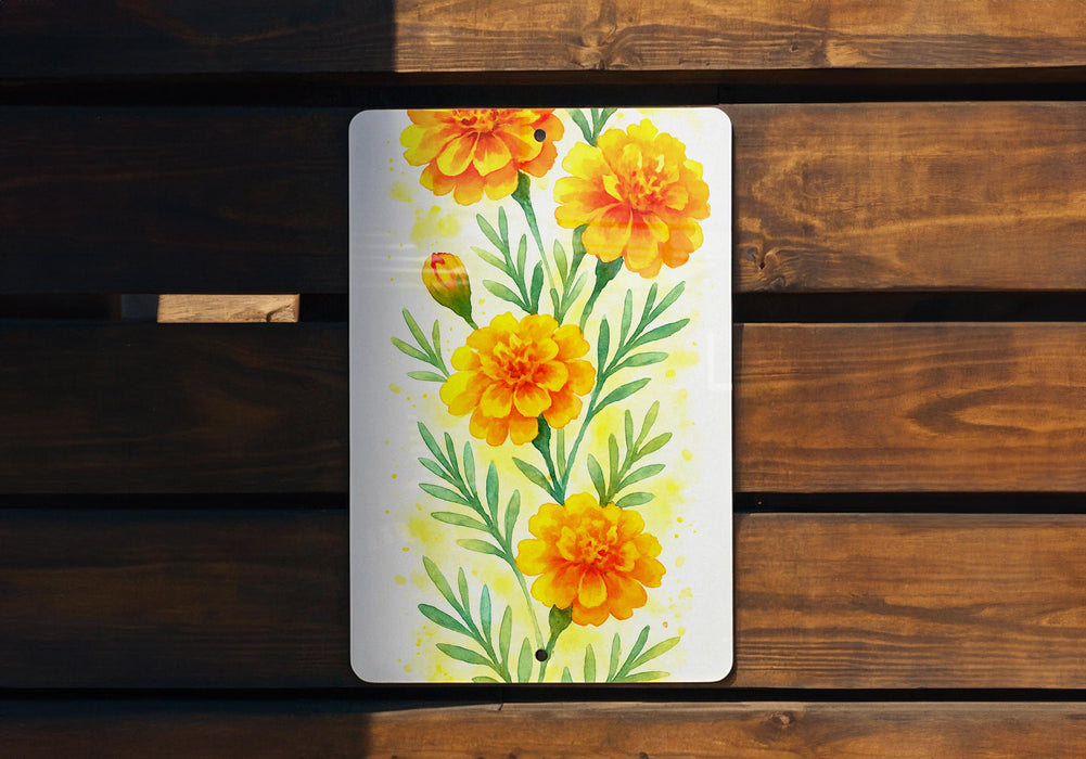 a painting of flowers on a white board