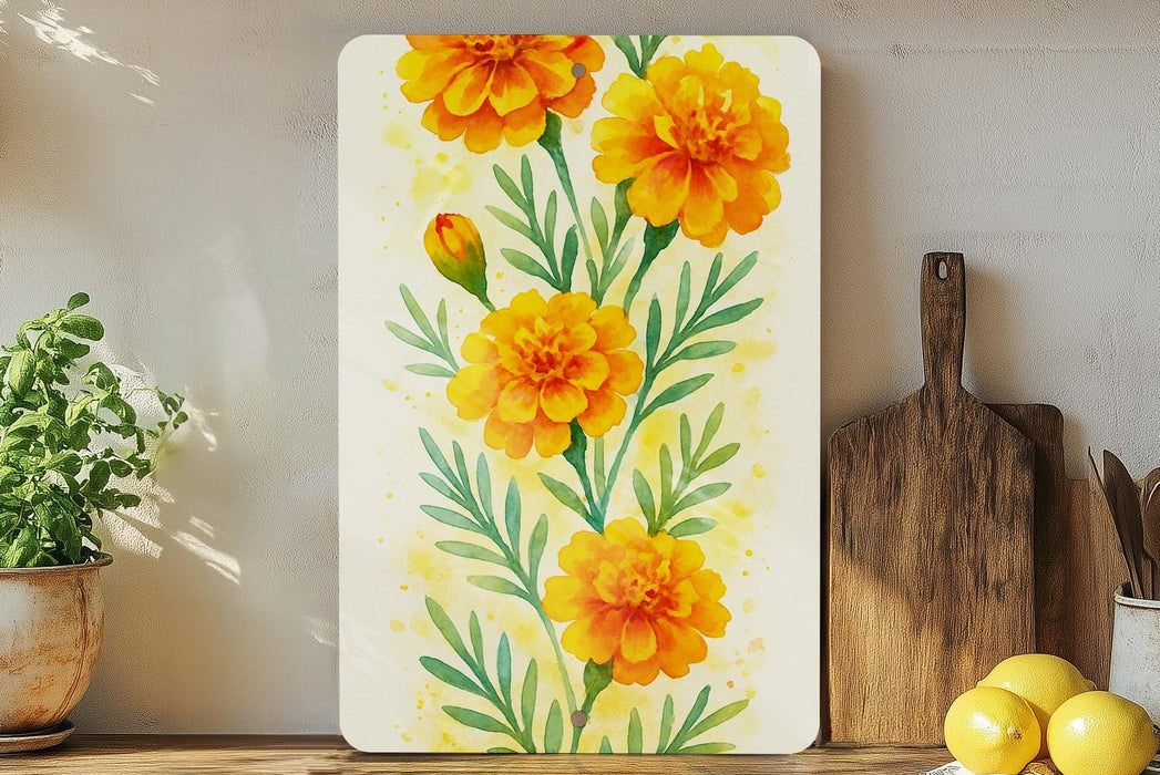 a painting of yellow flowers on a white background