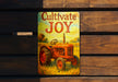 a book with a picture of a tractor on it