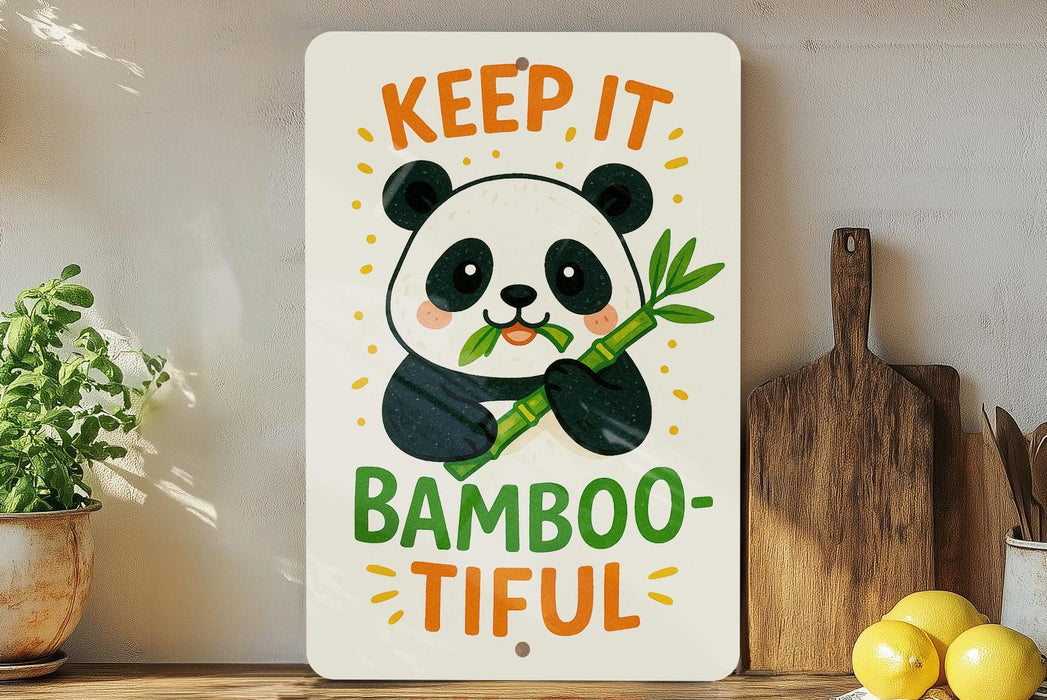 a picture of a panda eating bamboo on a shelf