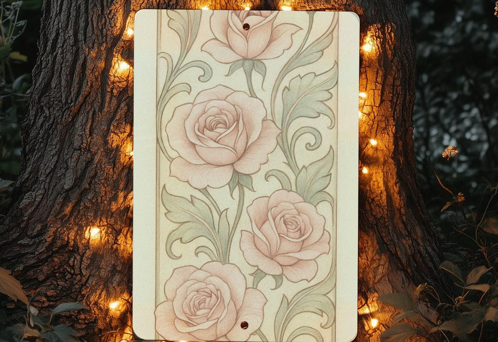 a picture of a painting on a tree with lights around it