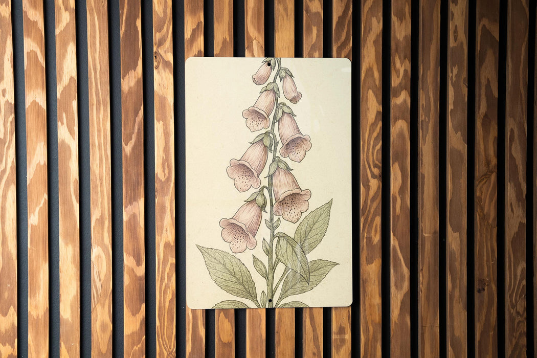a picture of a flower on a wooden wall