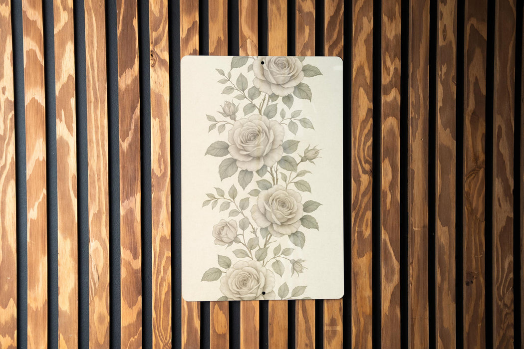 a picture of a flower on a wooden wall