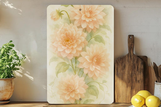a painting of pink flowers on a white background