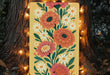a painting of flowers on a yellow background