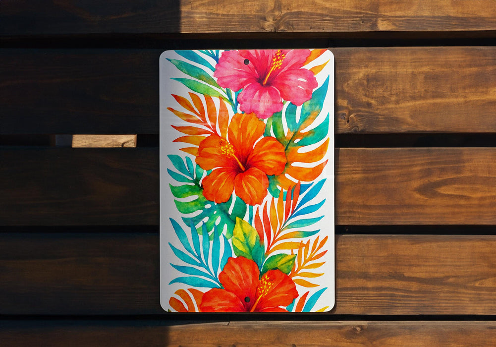 a painting of flowers on a wooden bench