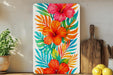 a painting of flowers on a white background