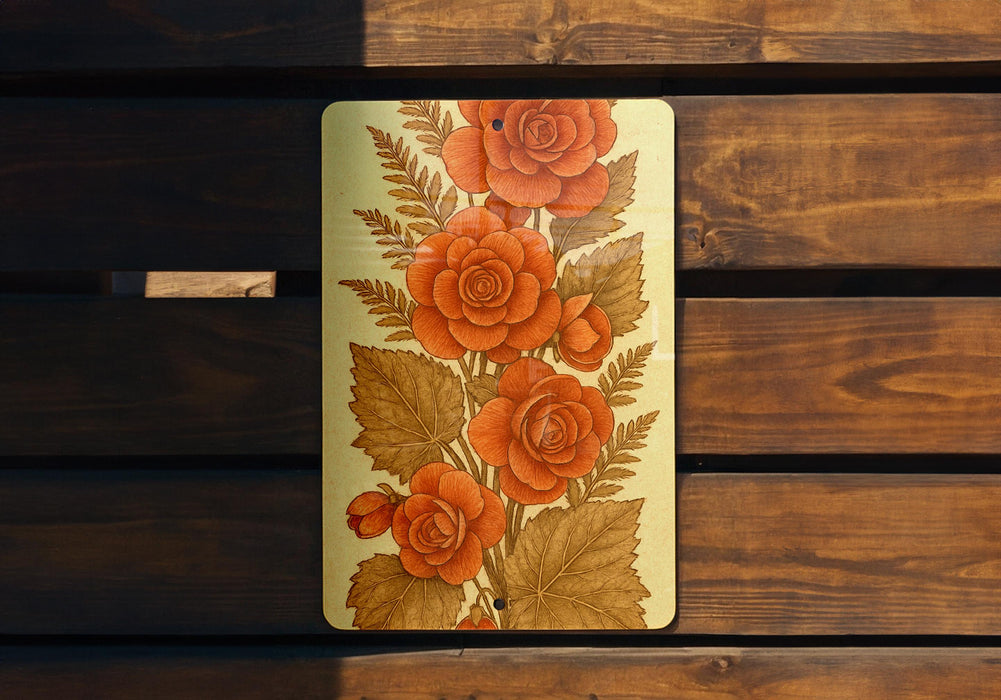 a close up of a wooden bench with a painting on it