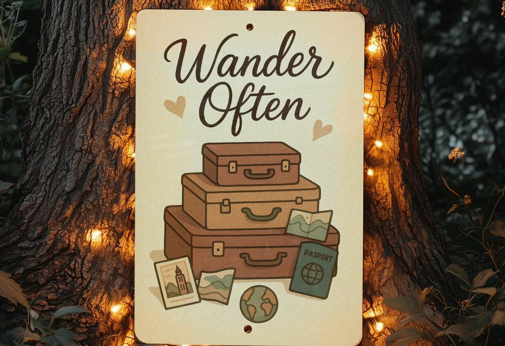 a sign that says wander often on it