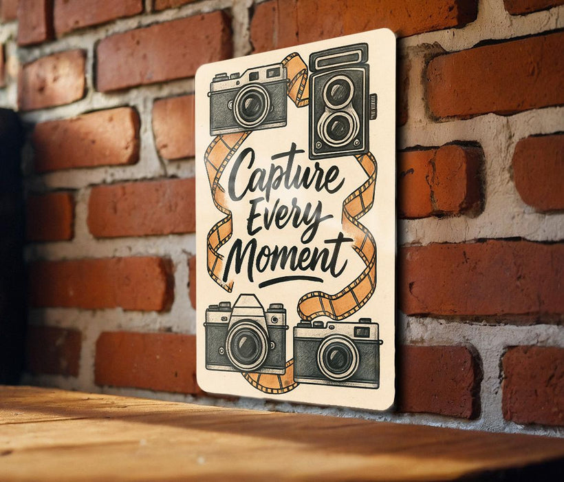 a picture of a camera on a brick wall