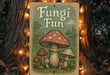 a sign with a picture of a mushroom on it