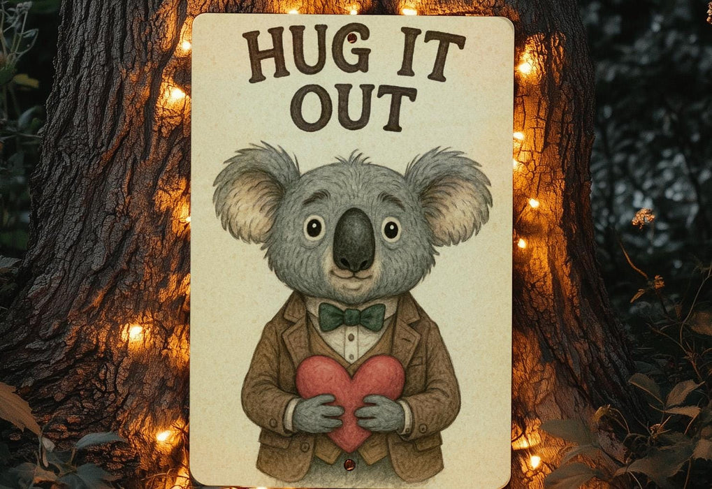 a picture of a koala holding a heart