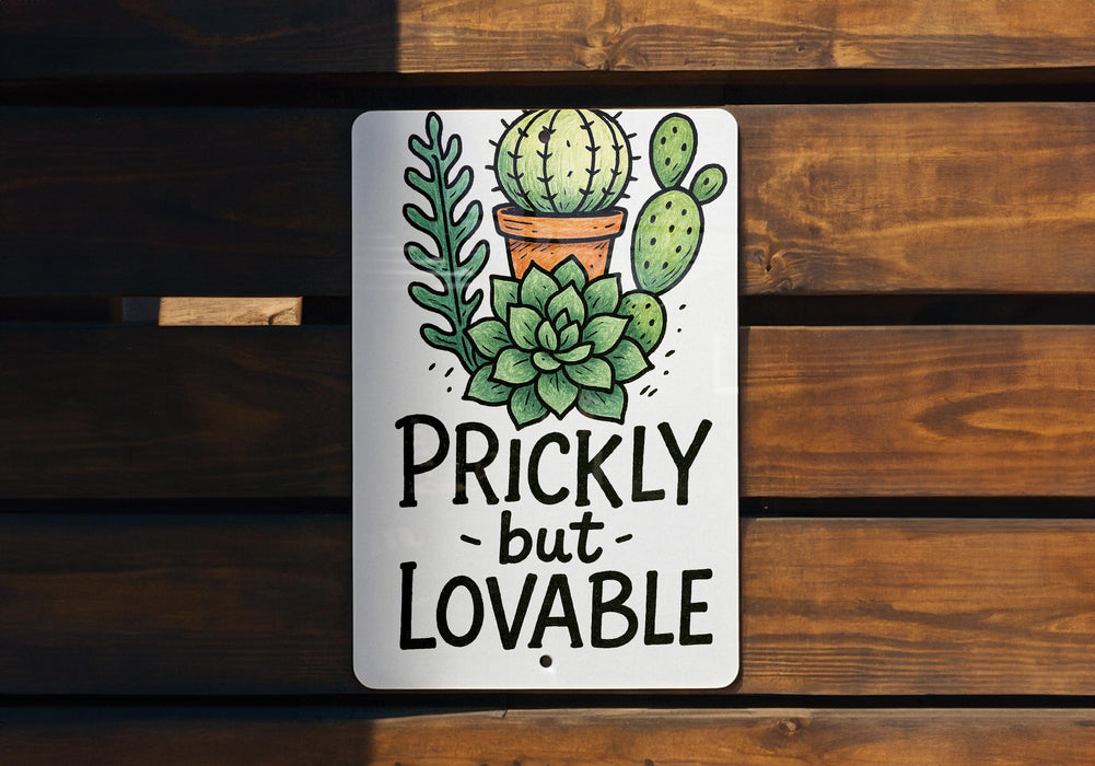 a sticker that says prickly but lovable