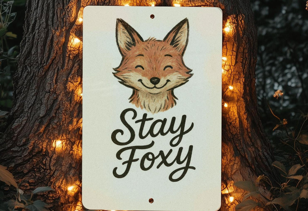a sign with a picture of a fox on it