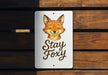 a sign with a picture of a fox on it