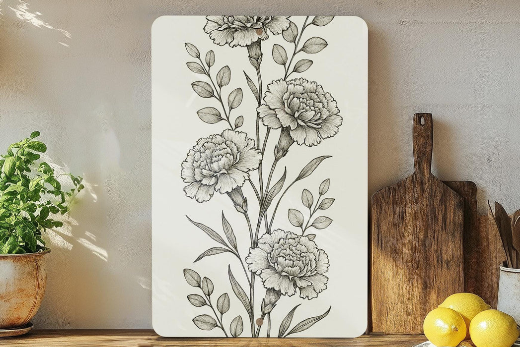a painting of flowers on a white background