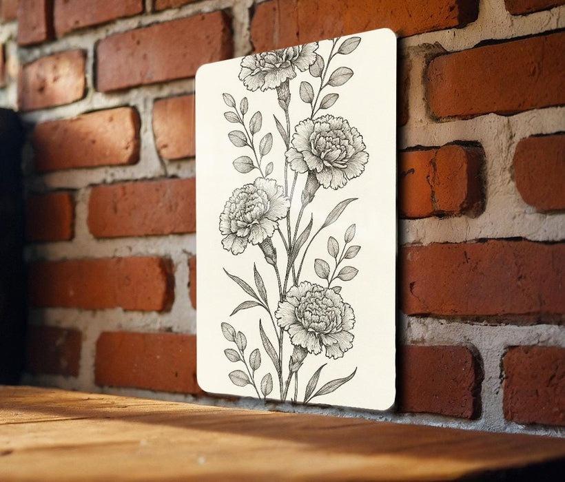 a picture of a flower on a brick wall