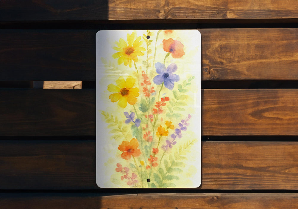 a picture of flowers painted on a piece of wood