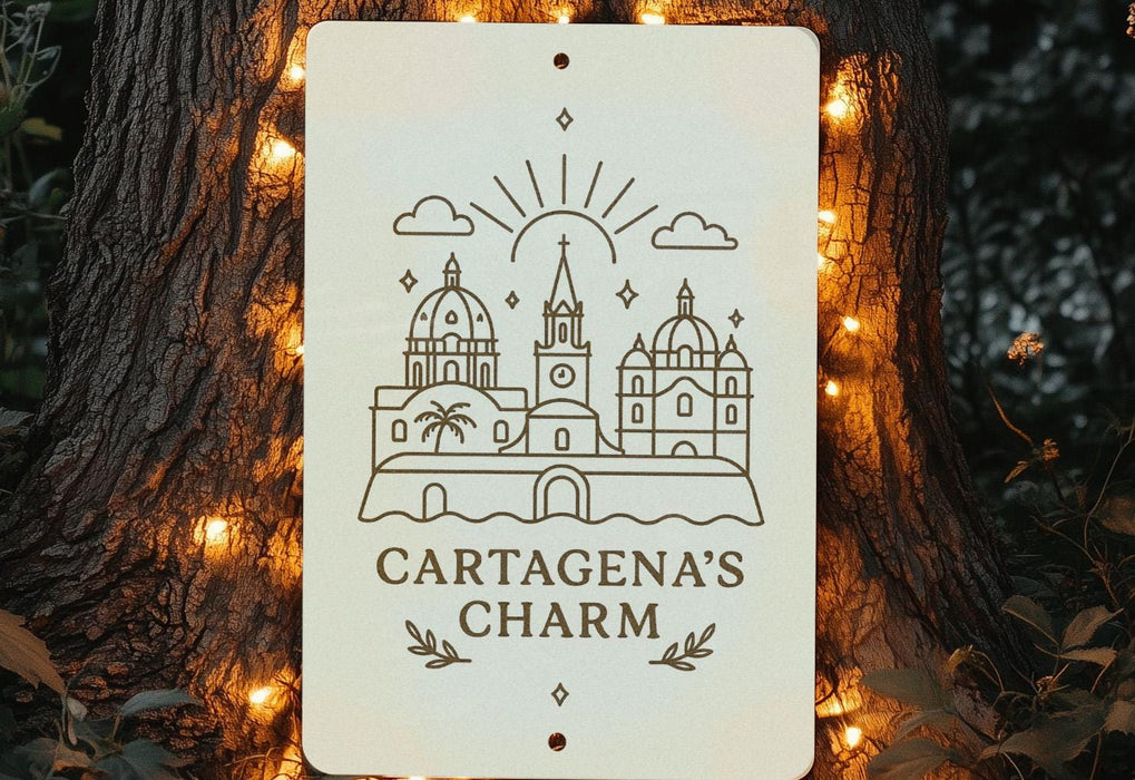 a sign that is hanging on a tree