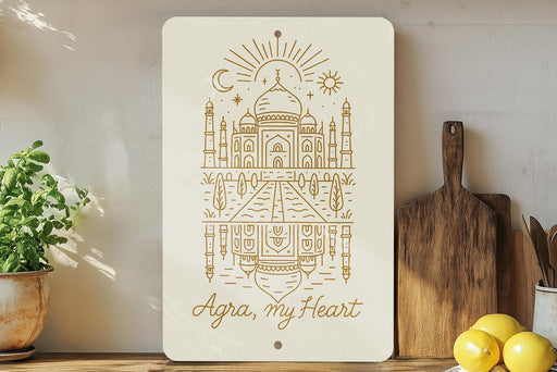 a cutting board with a picture of a building on it