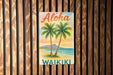 a sign on a wooden wall that says aloha waiki