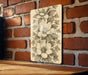 Vintage Magnolia & Ivy Botanical Metal Sign – Antique-Style Narrow Wall Art with Cross-Hatch Detail for Home Décor