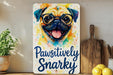 a painting of a pug dog with glasses on it's face
