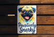 a picture of a dog with glasses on it's face