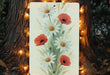 a painting of red and white flowers on a tree