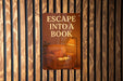 a sign on a wall that says escape into a book