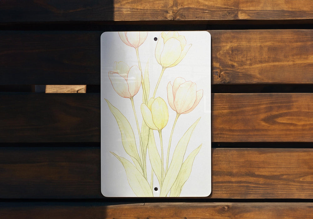 a picture of a bunch of flowers on a piece of wood