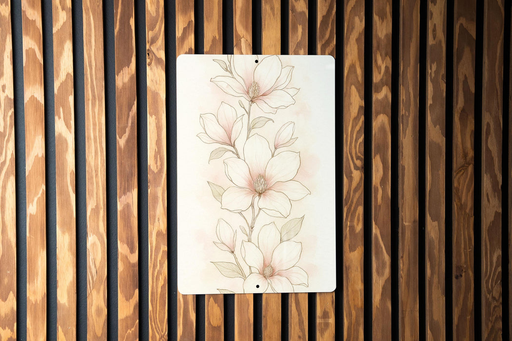 a picture of a flower on a wooden wall