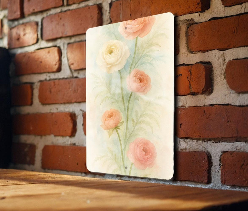 a picture of some flowers on a brick wall