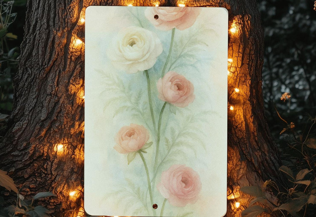 a picture of a painting of flowers on a tree