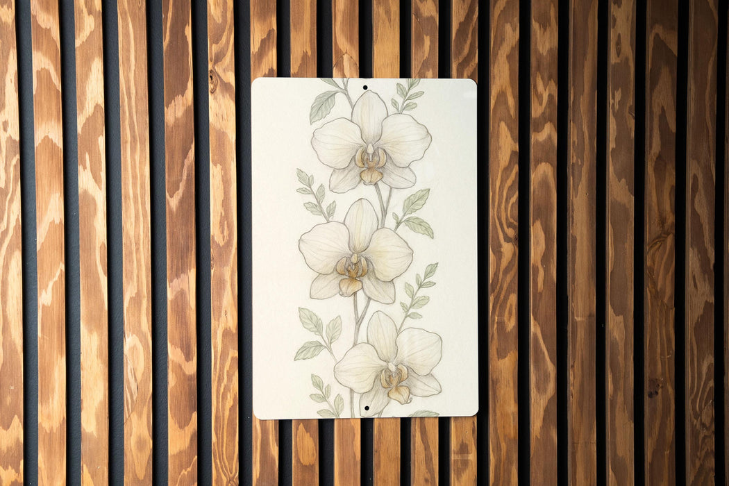 a picture of a flower on a wooden wall